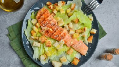 Photo of Салат «Цезарь» с лососем